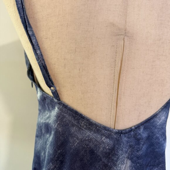 NWT Vero Moda Slip Dress Faux Denim Spaghetti Strap Size Medium Blue Mini - Picture 5 of 12